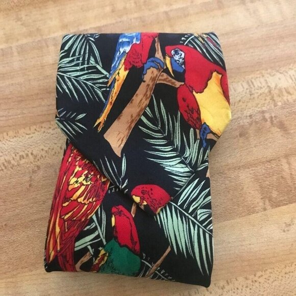 #1156 ADDICTION BIRD PRINT SILK NECKTIE 60X4 - Picture 2 of 5